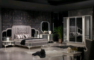 Luxury sofa chair and bed with cabinet 