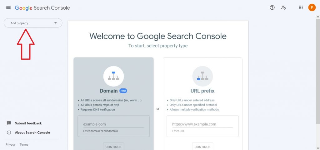 Search console interface to add a site property how to add website to google search console. FAST SEO 2022