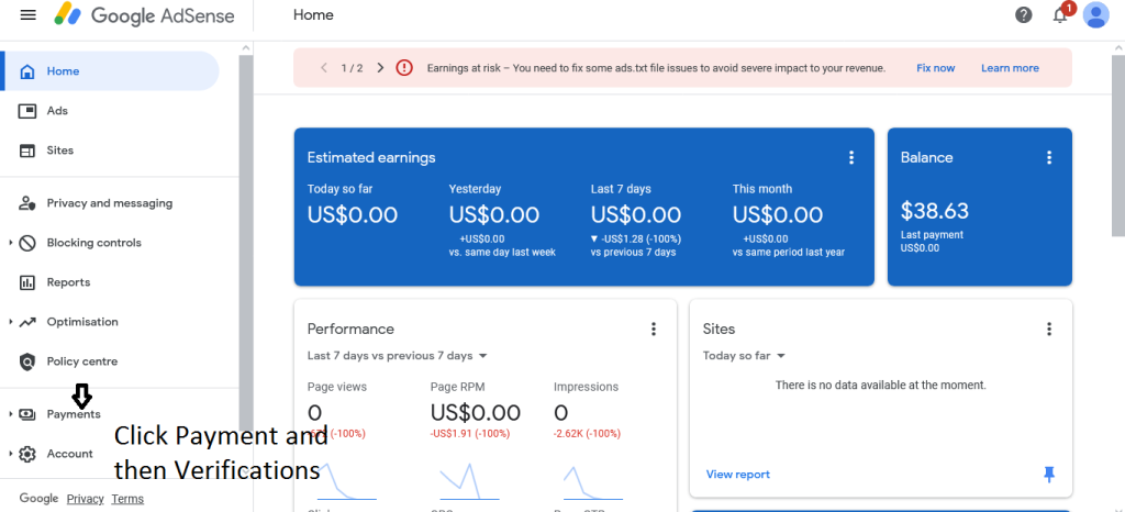 Screenshot 2022 10 03 at 10 21 59 Home – Google AdSense How To Create Adsense Account And Verify adsense Without Pin In 2022