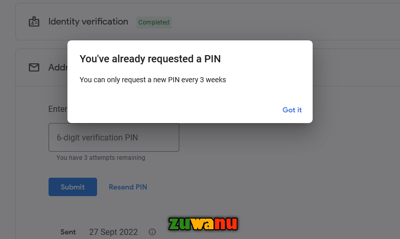 Screenshot 2022 10 03 at 10 23 53 Verification check – Payments – Google AdSense How To Create Adsense Account And Verify adsense Without Pin In 2022