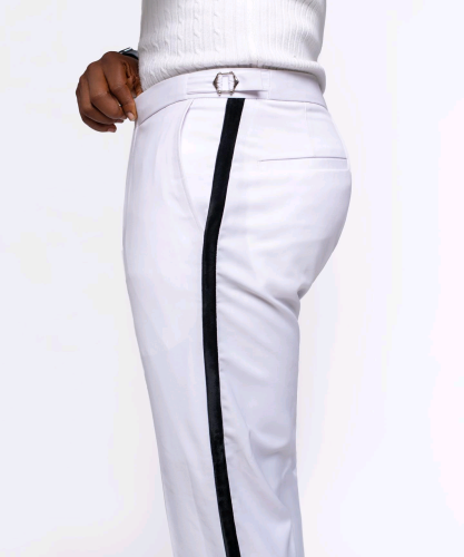 tuxedo pants with stripe