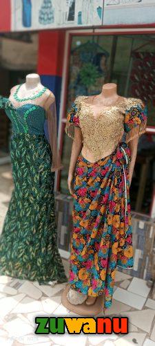 Ankara fabric and lace design dress
