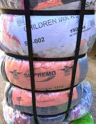 Bales of clothes first grade
