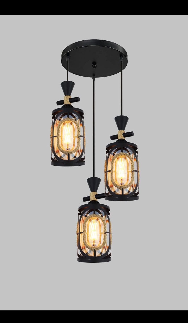 3-Light Industrial Pendant Chandelier