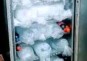 Standing Ice Block Making Fridge