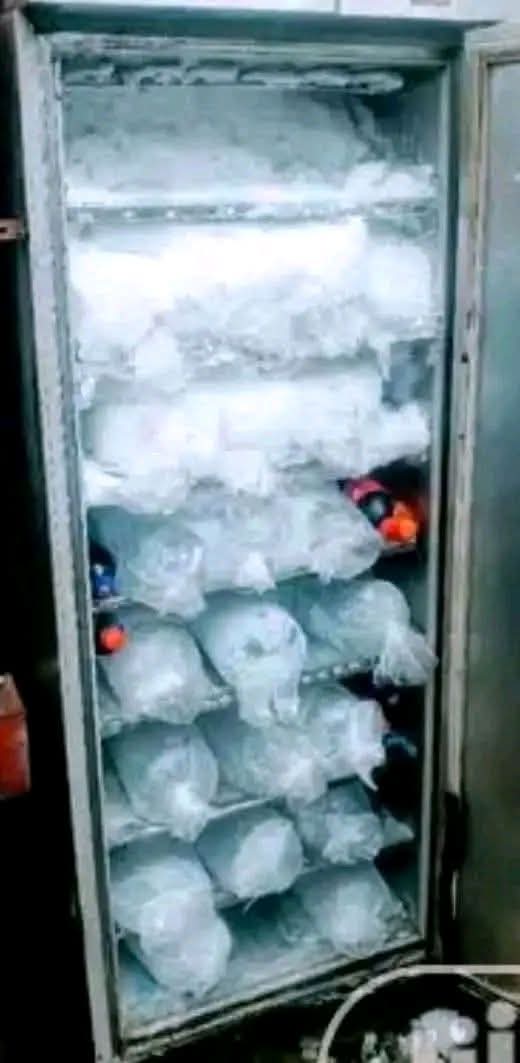 Standing Ice Block Making Fridge