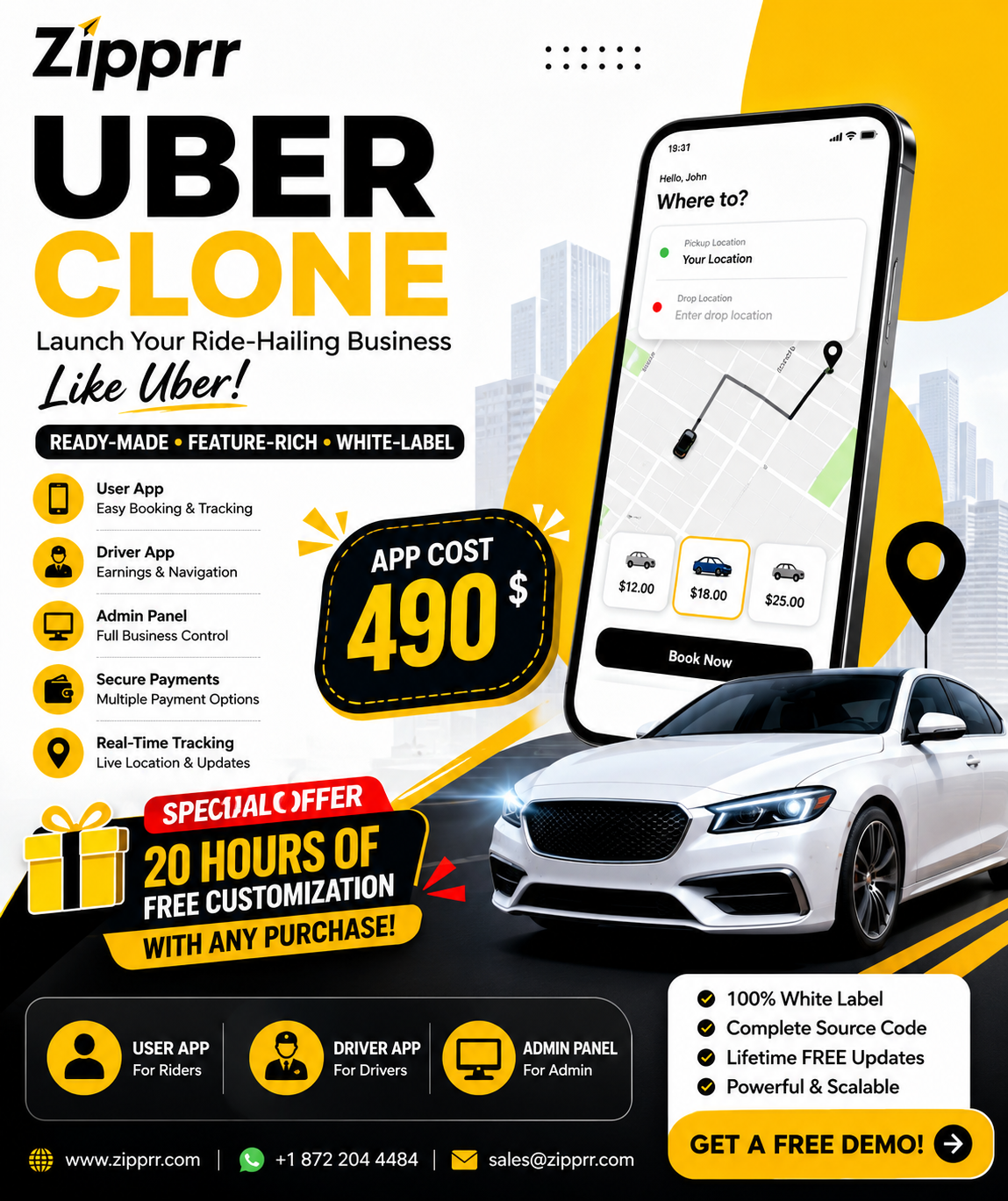 AI-Powered Ride-Hailing App – Zipprr