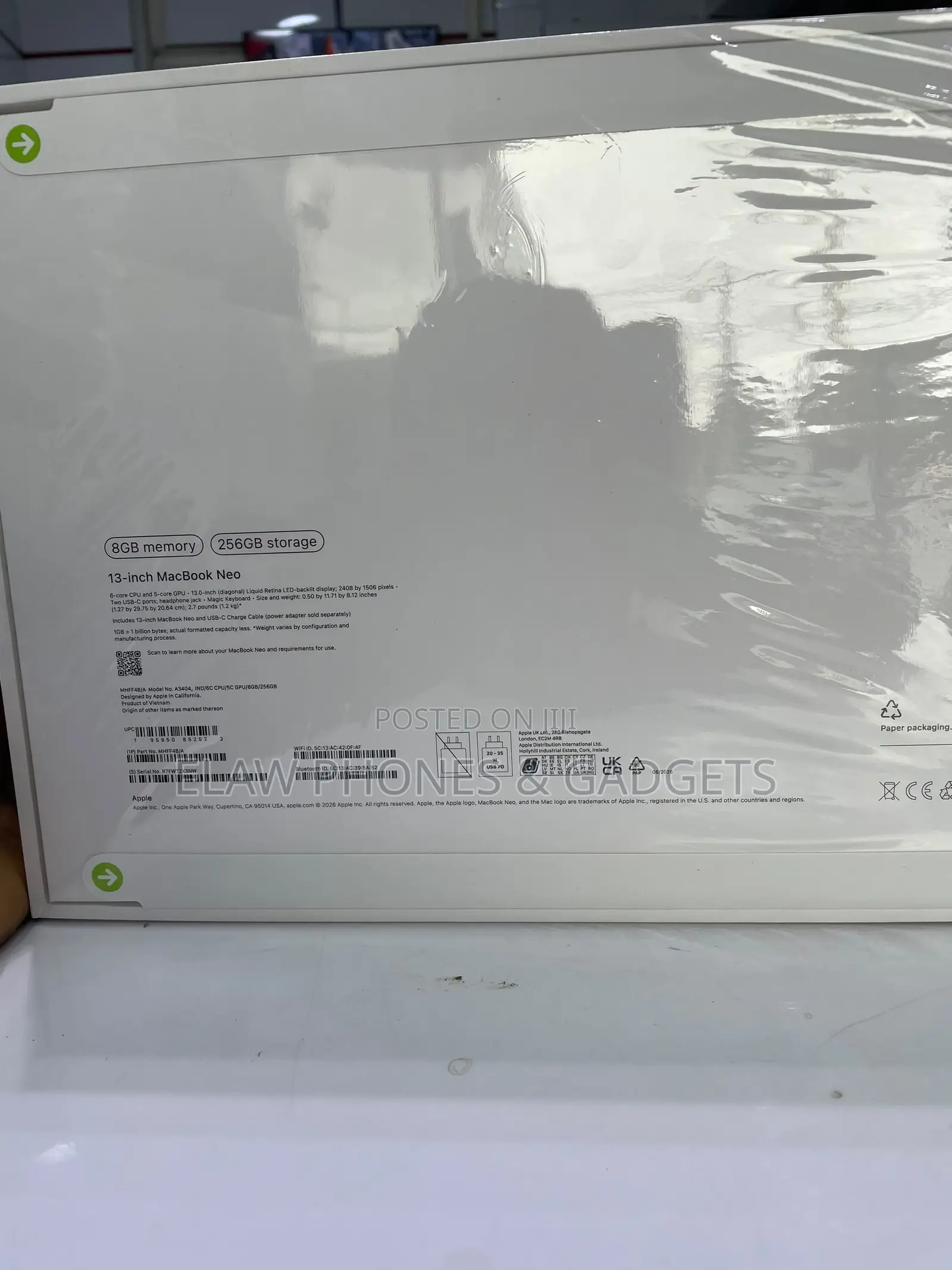 New Laptop Apple MacBook Neo 2026 8GB SSD 256GB