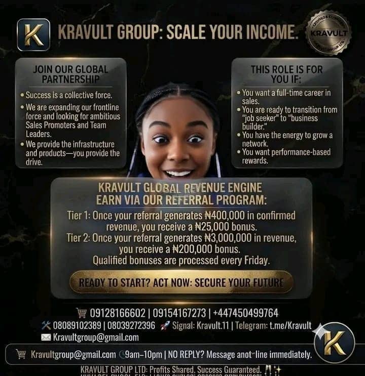 URGENT HIRING: Earn Up to ₦200k Weekly – Kravult Group
